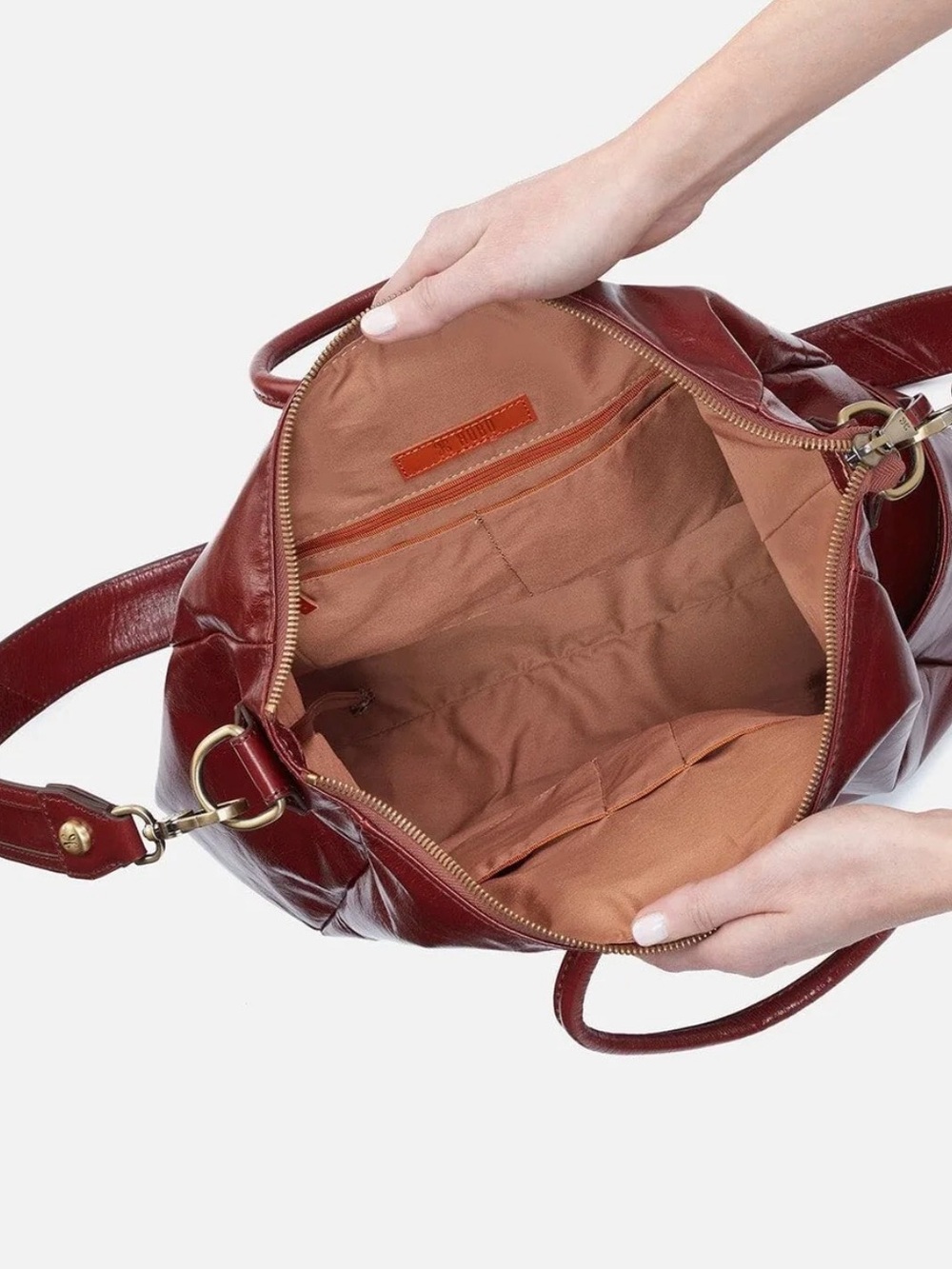HOBO Stud-Trim Leather Hobo in Oxboood - Picture 4 of 12
